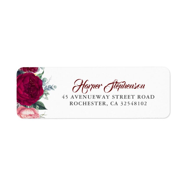 Burgundy Red Floral Fall Wedding (Front)