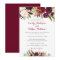 Burgundy Red Floral Fall Wedding Invitation