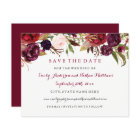 Burgundy Red Floral Fall Wedding Save The Date