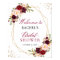 Burgundy Red Floral Gold Frame Bridal Shower Sign