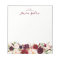 Burgundy Red Floral Personalised Social Stationery