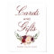 Burgundy Red Floral Wedding Cards and Gifts Sign