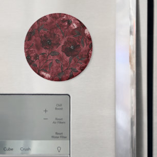 Burgundy Red Flowers Magnet