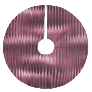 Burgundy Red Glam Stripes Christmas Brushed Polyester Tree Skirt