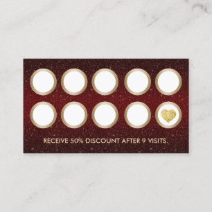 Burgundy Red Glitter Modern Salon Loyalty