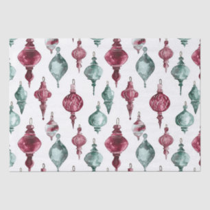 Burgundy Red Green Christmas Ornaments Tissue Paper