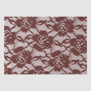Burgundy Red Lace Floral Tissue Paper