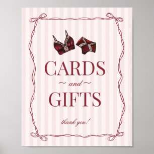 Burgundy Red Lingerie Bachelorette Cards & Gifts Poster