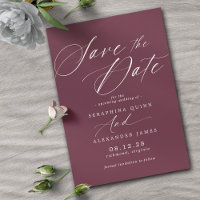Burgundy Red Maroon | Simple Calligraphy Script