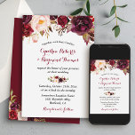Burgundy Red Marsala Floral Chic Fall Wedding Invitation<br><div class="desc">This Burgundy Floral invitation features the rich and captivating hues of burgundy and marsala, adding a touch of opulence to your wedding theme. The intricate floral patterns bring a sense of romance and delicacy, making it an ideal choice for couples seeking a balance between elegance and nature's beauty. With the...</div>