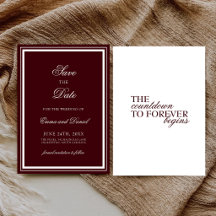 Burgundy Red Minimalist Elegant Formal Wedding