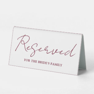 Burgundy Red Minimalist Script Reserved