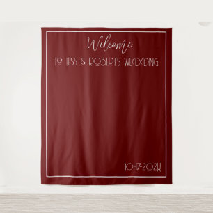 Burgundy Red Minimalist  Tapestry
