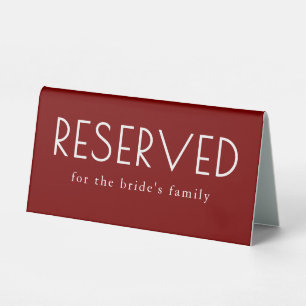 Burgundy Red Modern Wedding Reserved