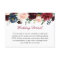 Burgundy Red Navy Blue Floral Wedding Details Info
