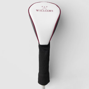 Burgundy Red Personalised Name Golf Clubs Head Cover