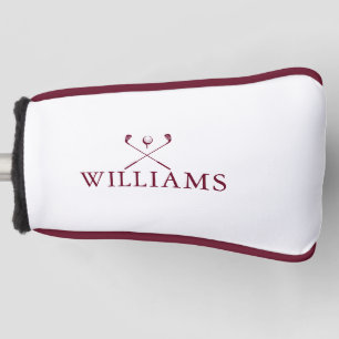 Burgundy Red Personalised Name Golf Clubs Head Cover