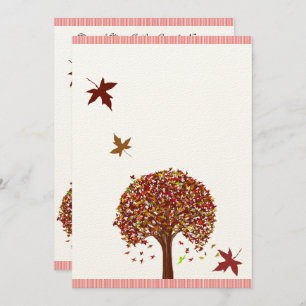 Burgundy Red Pink Tree Wedding  Invitation