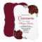 Burgundy Red Rose Beautiful Quinceanera Invite