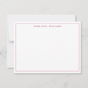 Burgundy Red Simple Professional Thin Border Chic Card