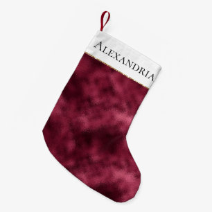 Burgundy Red  Small Christmas Stocking