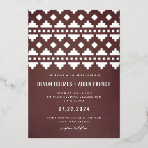 Burgundy Red Southwest Gleam Wedding Silver
