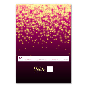 Burgundy red sparkling lights wedding place card