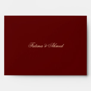 Burgundy Red Vintage Muslim Wedding Invitation Envelope