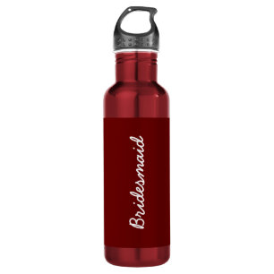Burgundy Red Wedding Bridal Bridesmaid Gift Favour 710 Ml Water Bottle