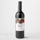 Burgundy Red White Rose 80th Birthday Party