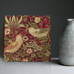 Burgundy Red William Morris Strawberry Thief Tile<br><div class="desc">William Morris Strawberry Thief Pattern Design. Add your label text! William Morris was an English textile designer, artist, writer, and socialist associated with the Pre-Raphaelite Brotherhood and British Arts and Crafts Movement. He founded a design firm in partnership with the artist Edward Burne-Jones, and the poet and artist Dante Gabriel...</div>
