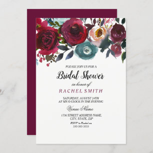 Burgundy Red Wine Bridal Shower Invitation