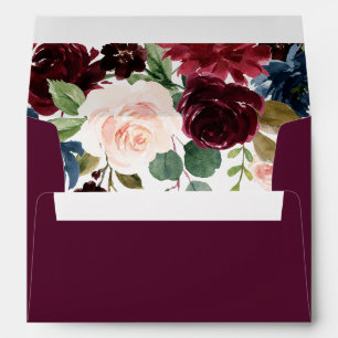 Burgundy Red Wine Modern Wedding Birthday Envelope