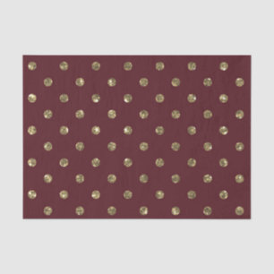 BURGUNDY RED WITH GOLD GLITTER LOOK DOTS TISSUE PAPER