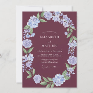 Burgundy Regal Classic Wedding Invitation