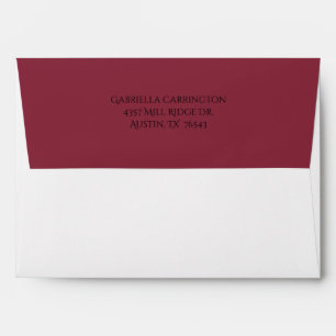 Burgundy Return Address Wedding Invitation Envelope