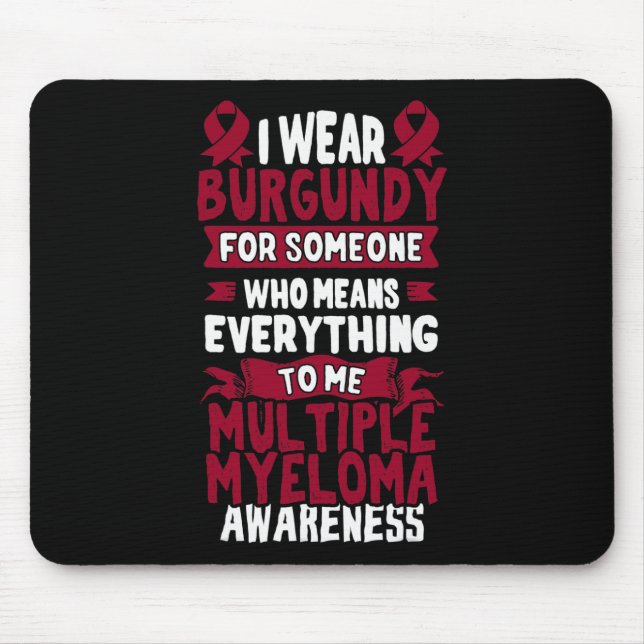 Burgundy Ribbon - Blood Cancer Awareness  Mouse Mat (Front)