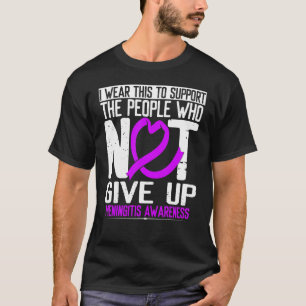 Burgundy Ribbon Not Give Up Survivor Meningitis Aw T-Shirt