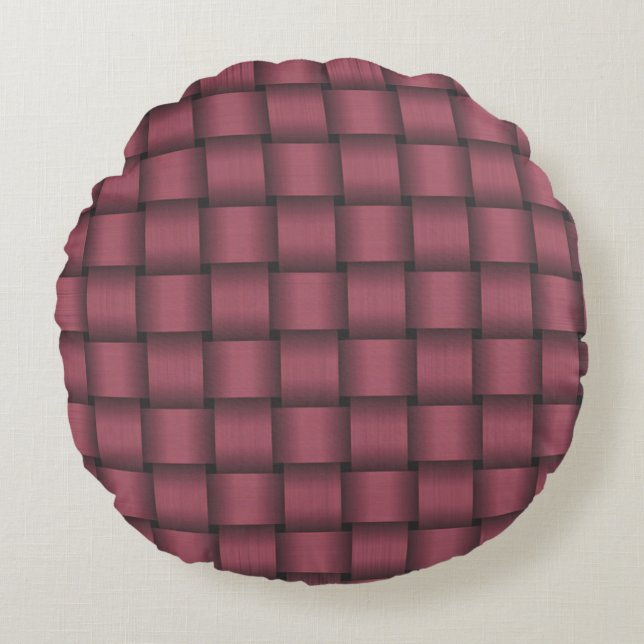 Burgundy Ribbon Round Cushion (Front)