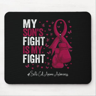 Burgundy Ribbon Son Sickle Cell Anaemia Awareness Mouse Mat