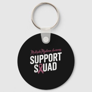 Burgundy Ribbon Support Squad For Multiple Myeloma Key Ring