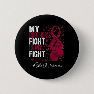 Burgundy Ribbon Survivor Brother Sickle Cell Aware 6 Cm Round Badge