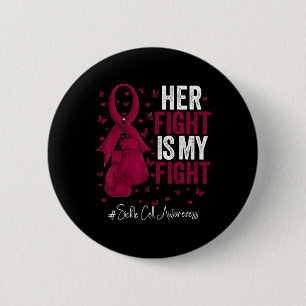 Burgundy Ribbon Survivor Fighter Sickle Cell Aware 6 Cm Round Badge