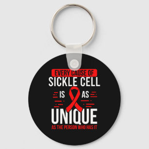 Burgundy Ribbon Unique Cause Sickel Cell Awareness Key Ring