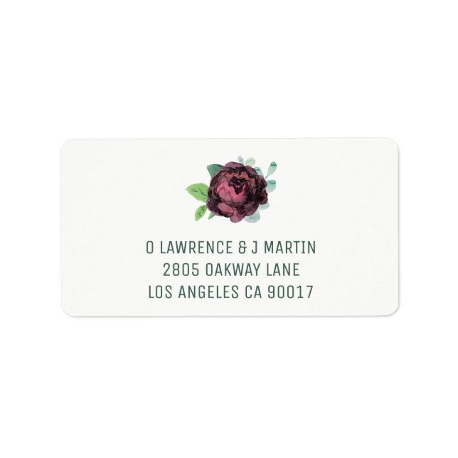 Burgundy Rose Address Labels (Front)