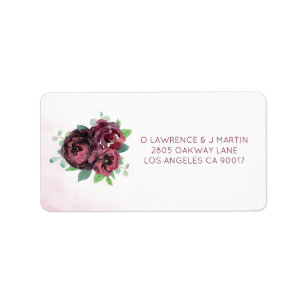 Burgundy Rose Bouquet Label