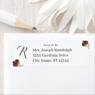 Burgundy Rose-Corsage Monogrammed Paper
