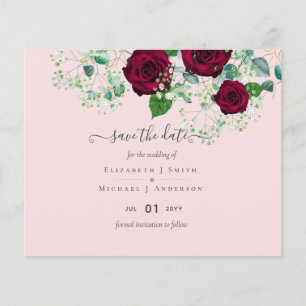 Burgundy Rose Eucalyptus Wedding Flyer