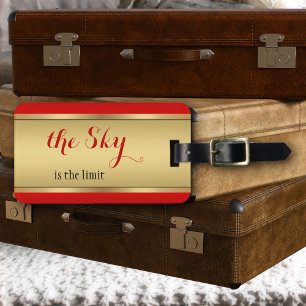 Burgundy Rose Gold and Gold Luggage Tag