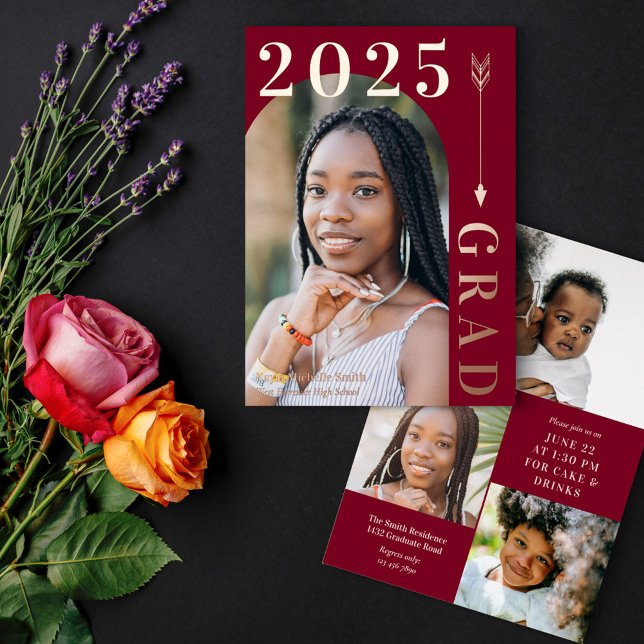 Burgundy Rose Gold Arch & Arrow Graduation (Creator Uploaded)
